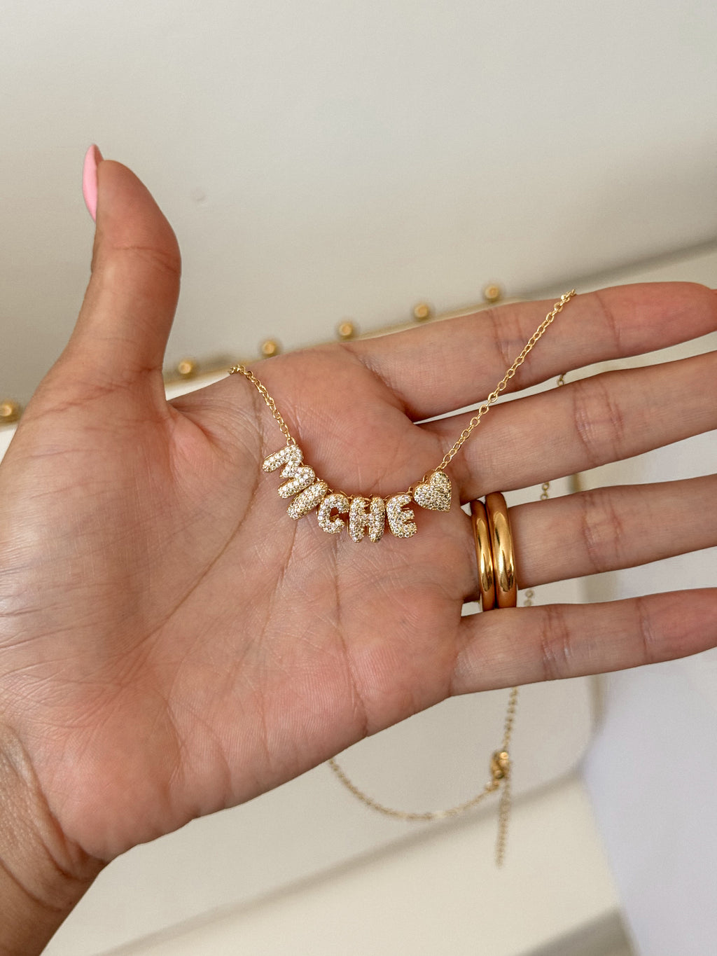 Bubble Name/ initial Necklace
