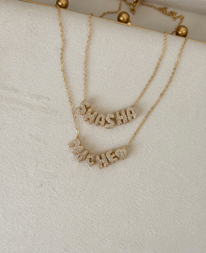Bubble Name/ initial Necklace