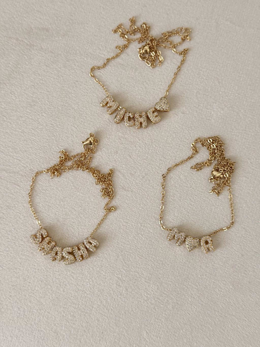 Bubble Name/ initial Necklace