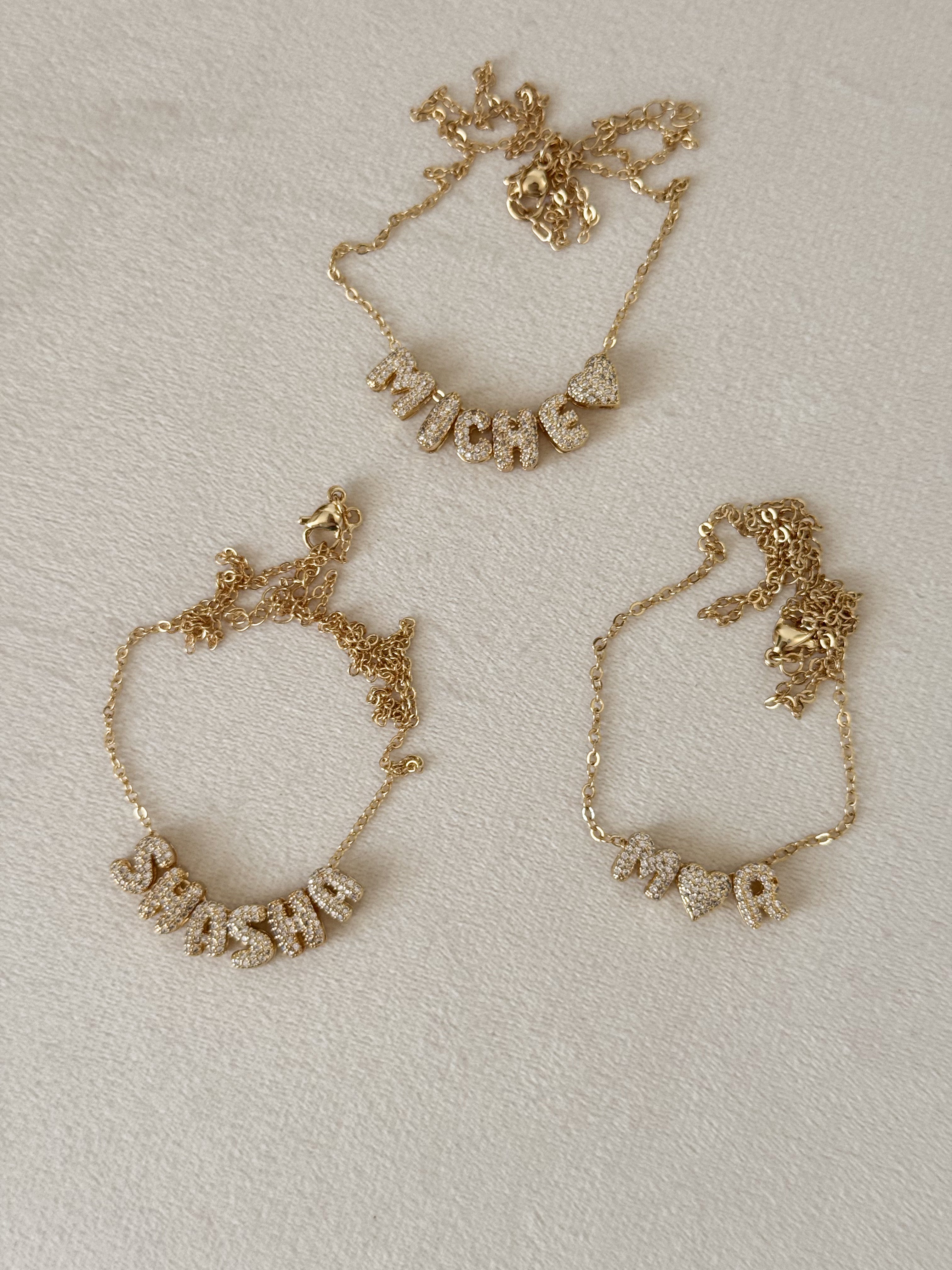 Bubble Name/ initial Necklace