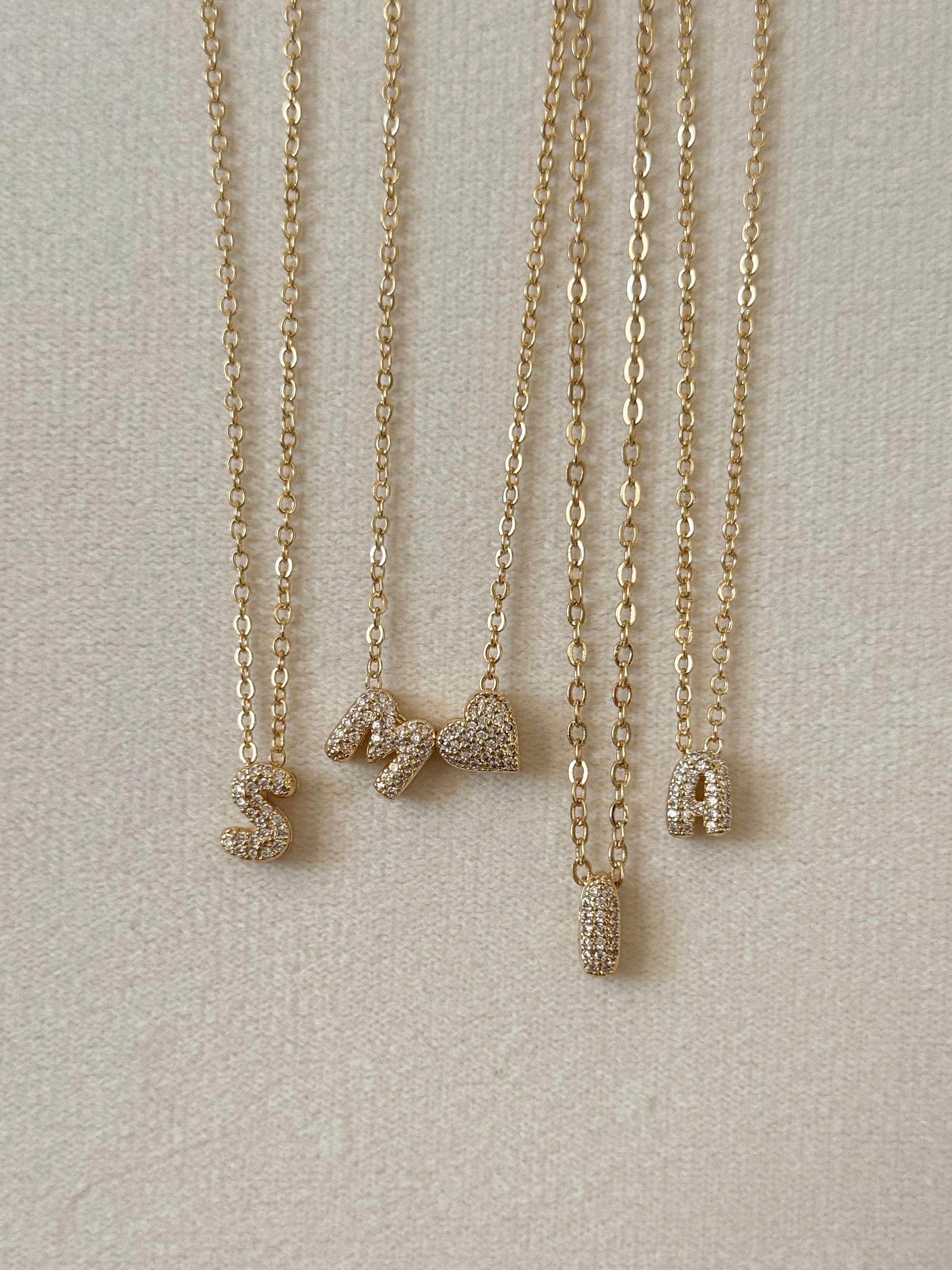Mini Bubble Initial Necklace