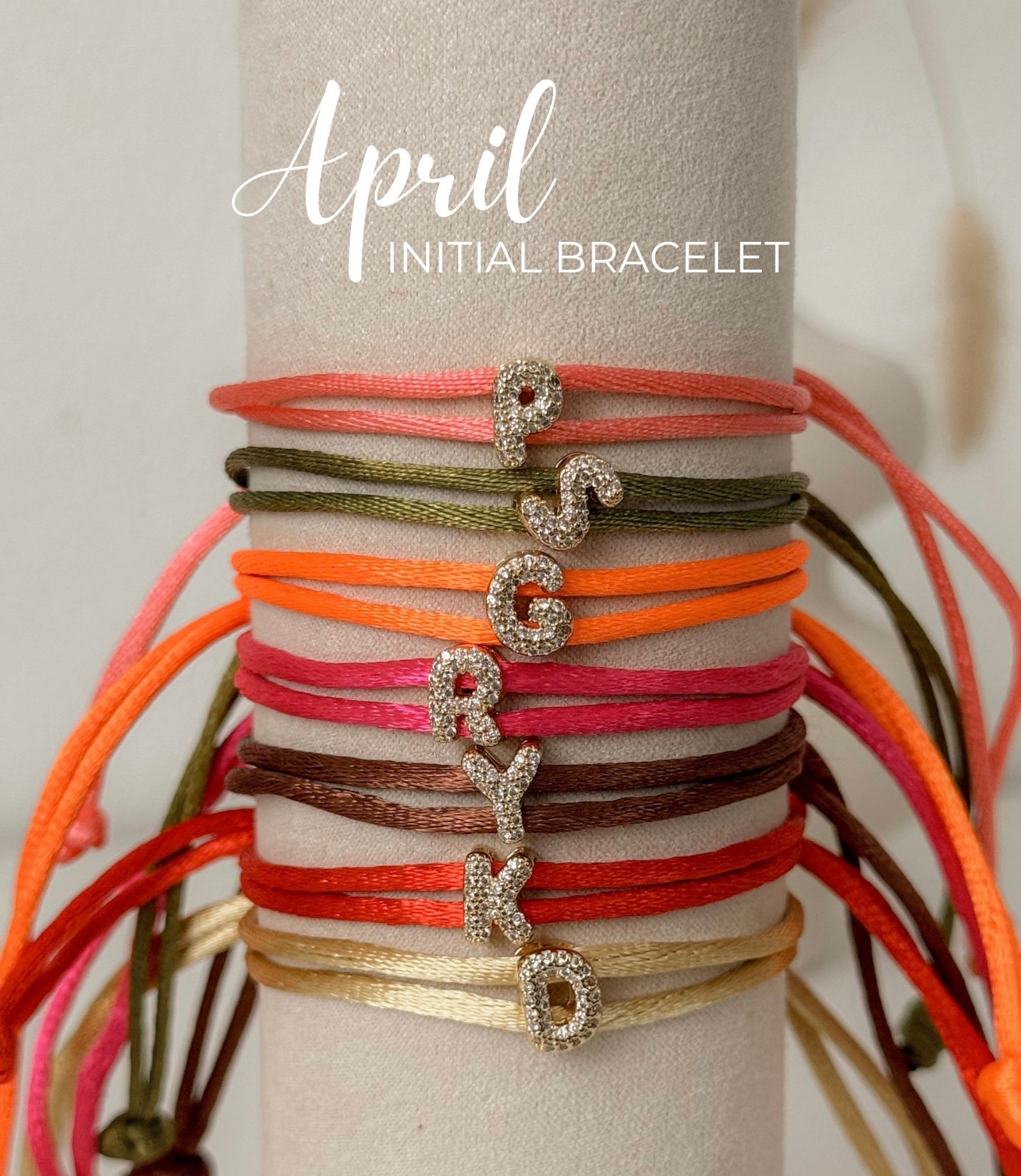 April Initial Bracelet