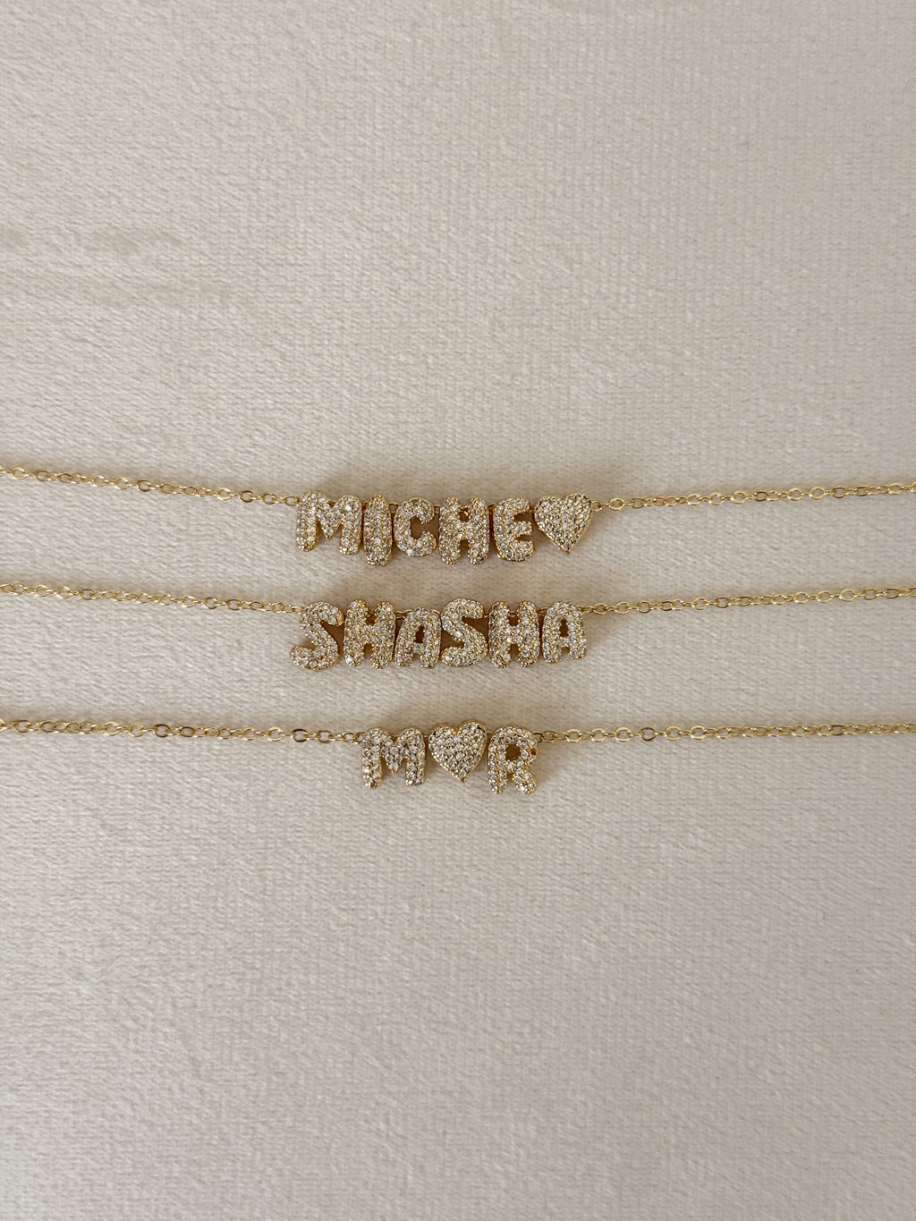 Bubble Name/ initial Necklace