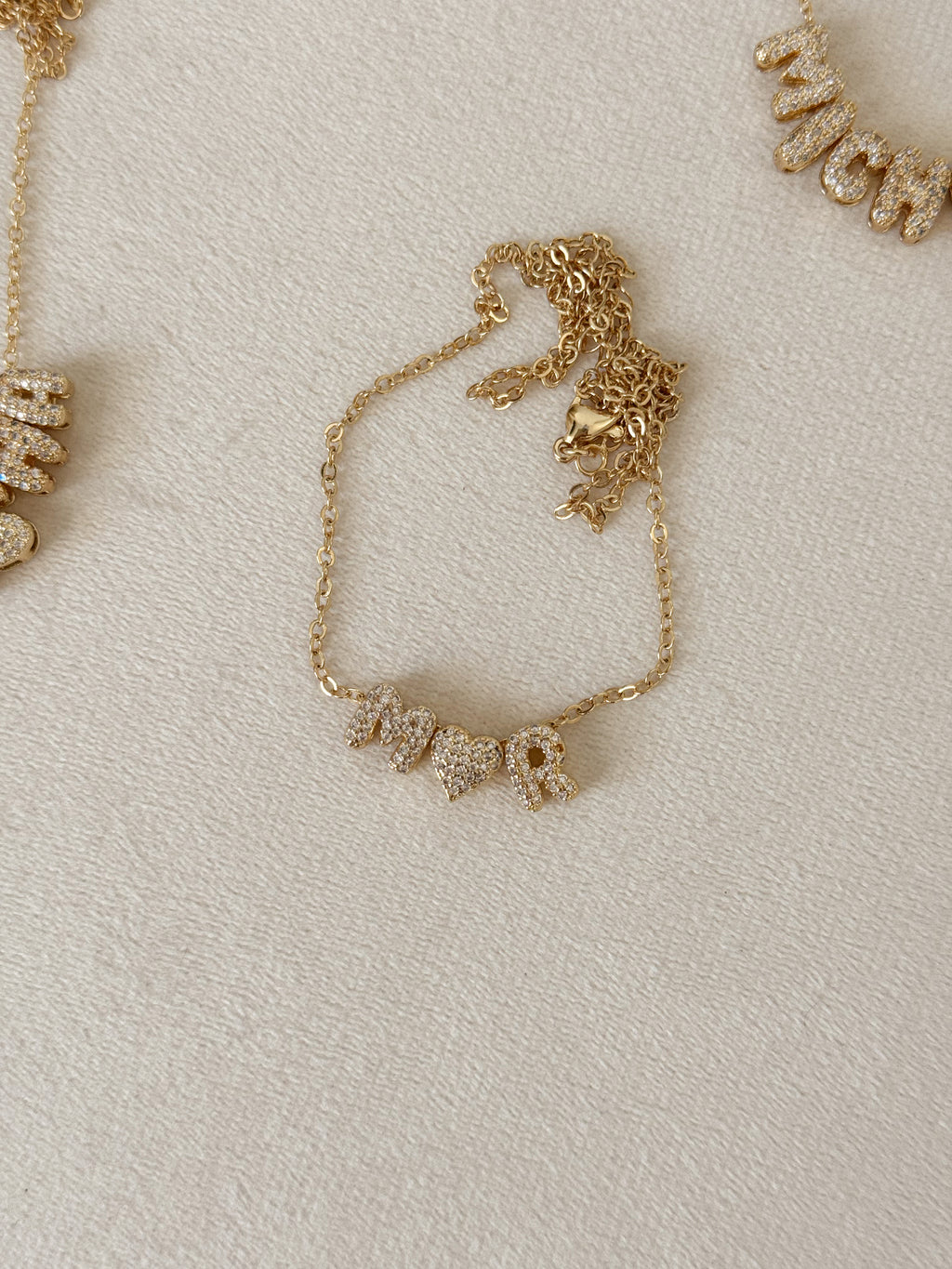 Bubble Name/ initial Necklace