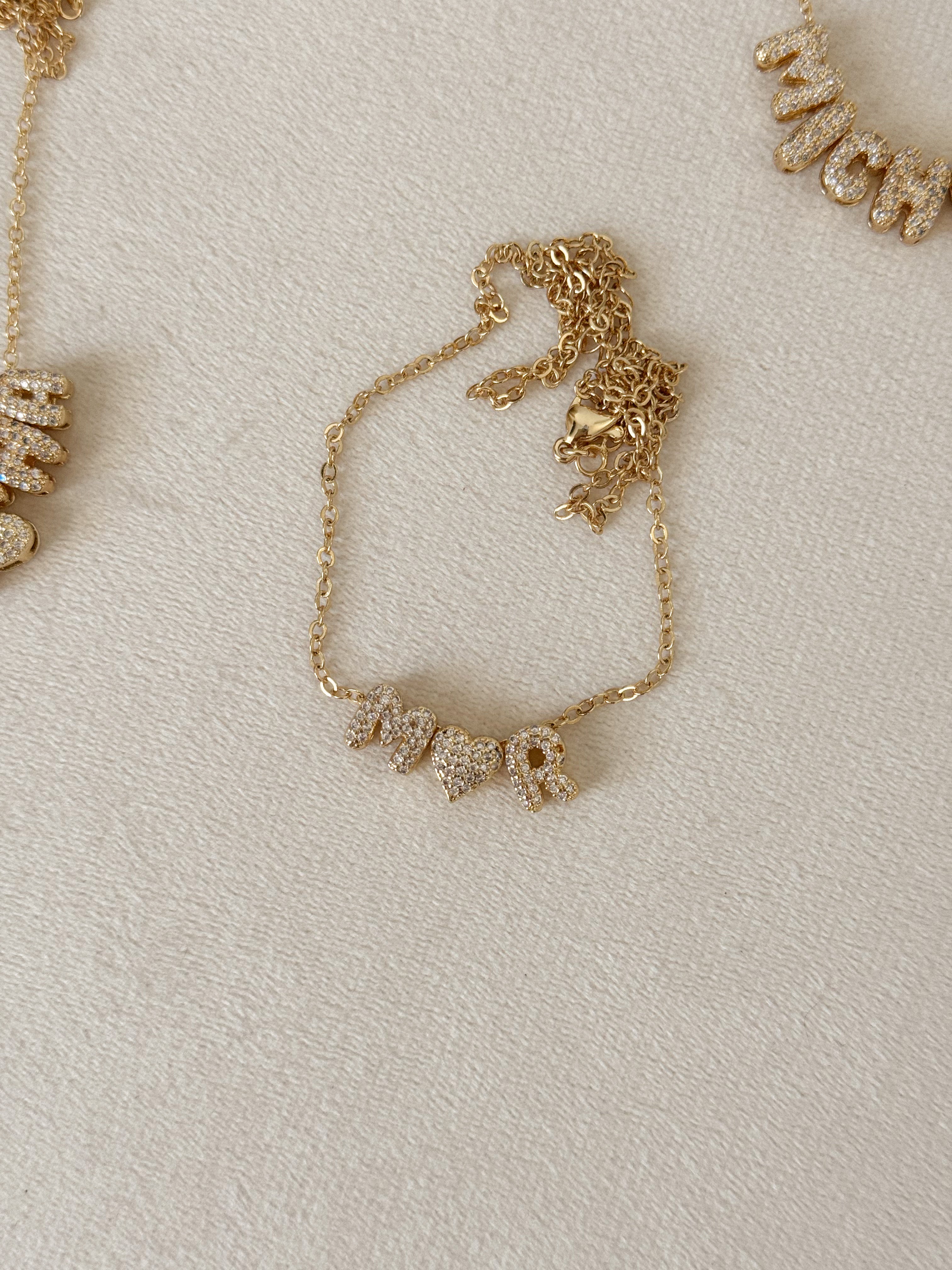 Bubble Name/ initial Necklace