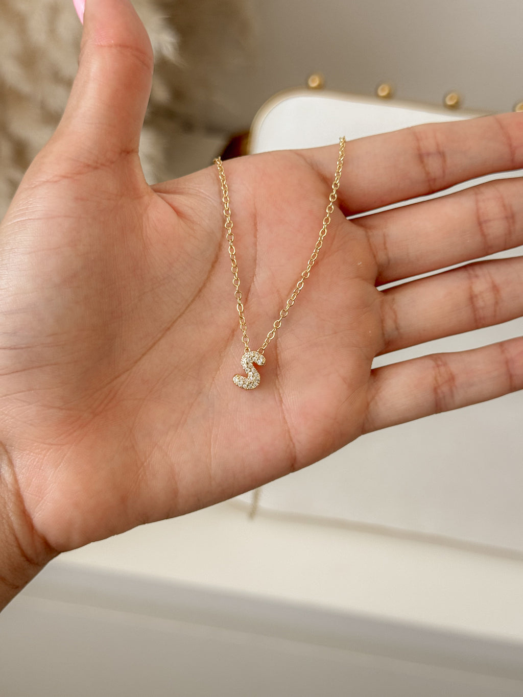 Mini Bubble Initial Necklace