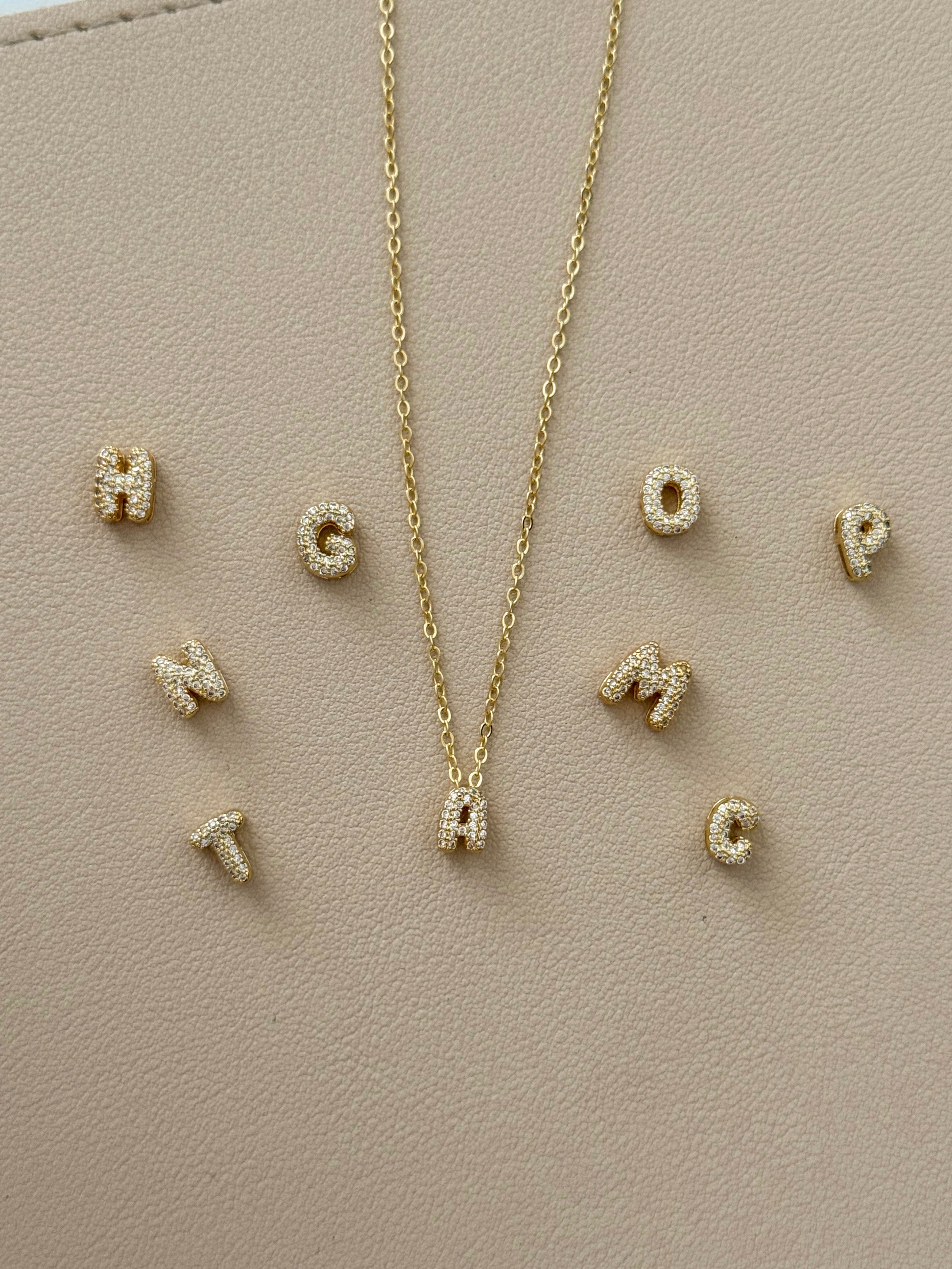 Mini Bubble Initial Necklace