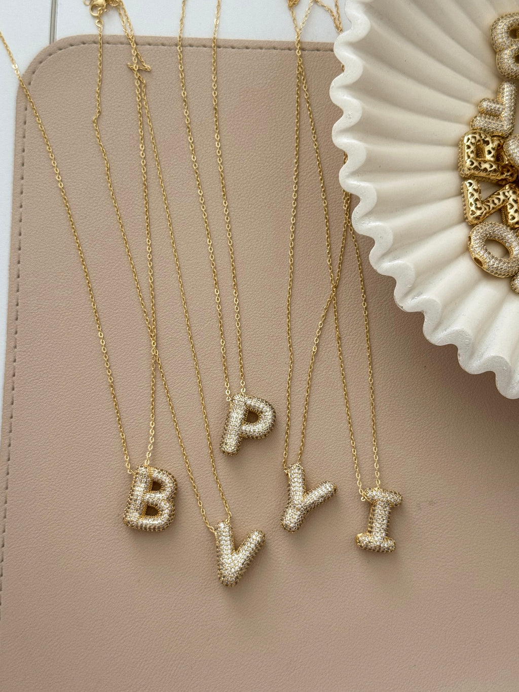 Bubble Initial Necklace