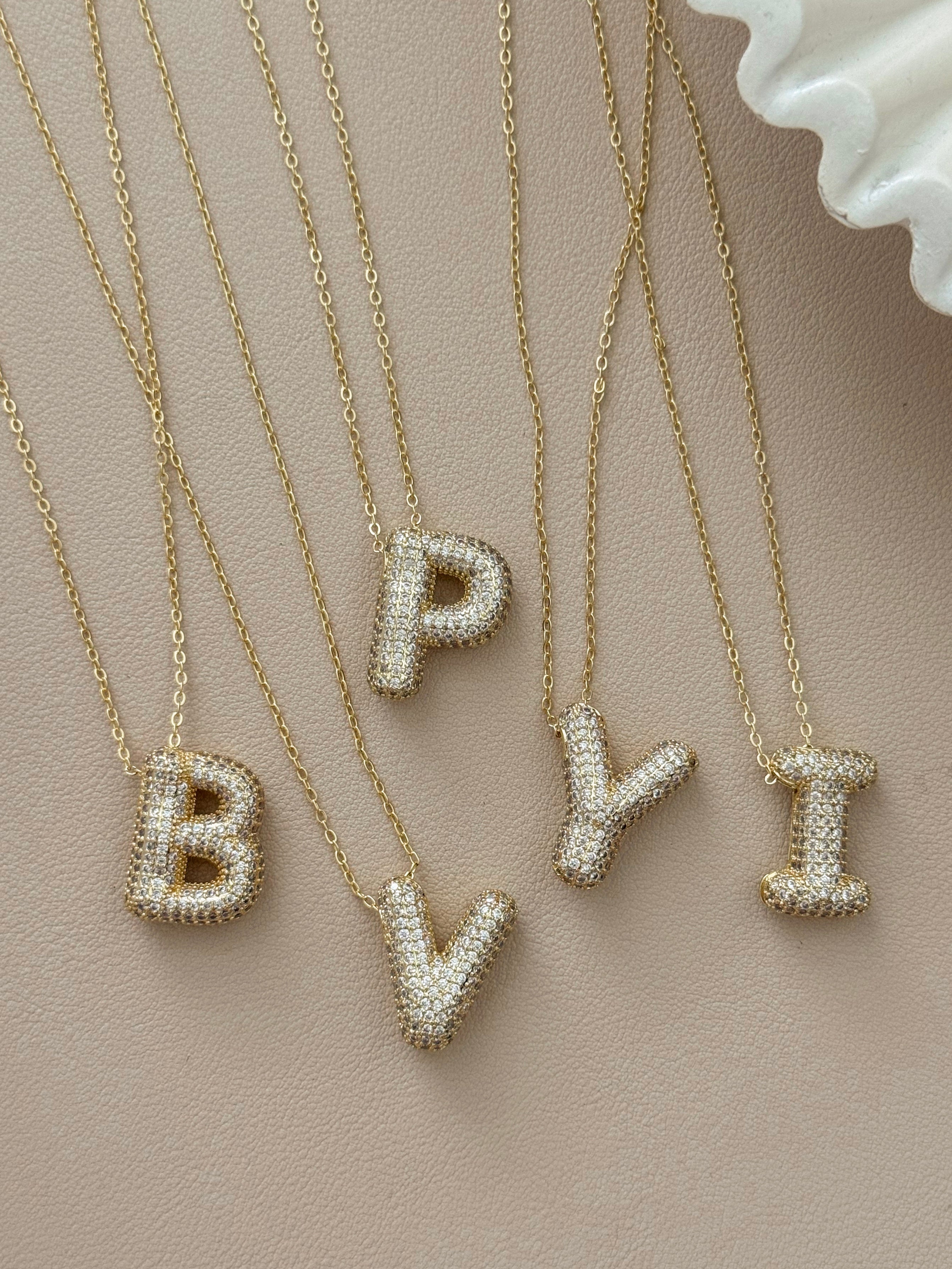Bubble Initial Necklace