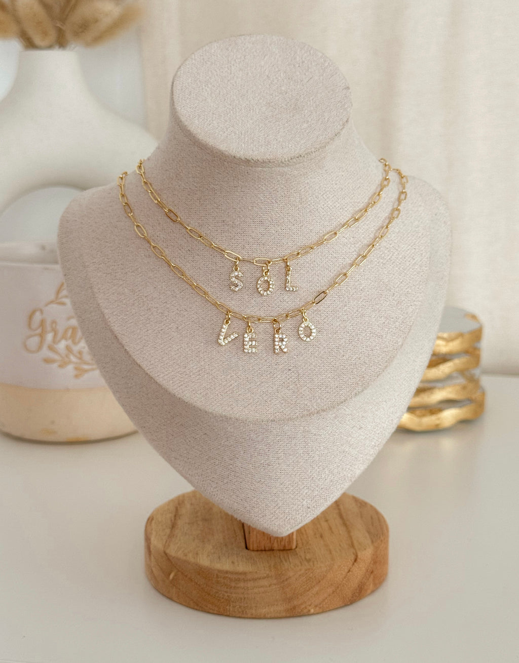 Glitter Initial Necklace