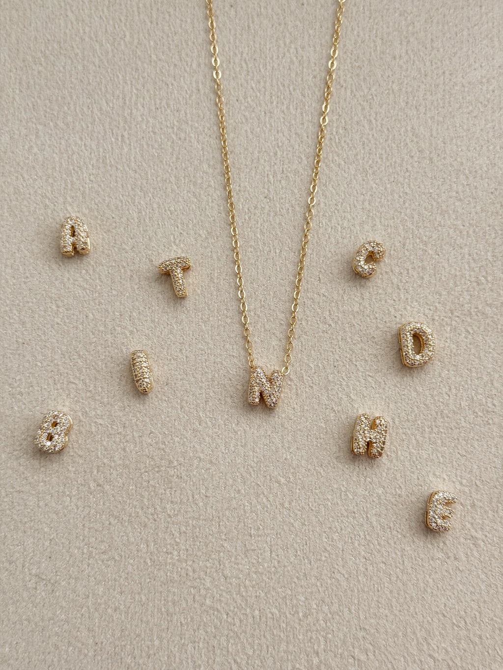Mini Bubble Initial Necklace