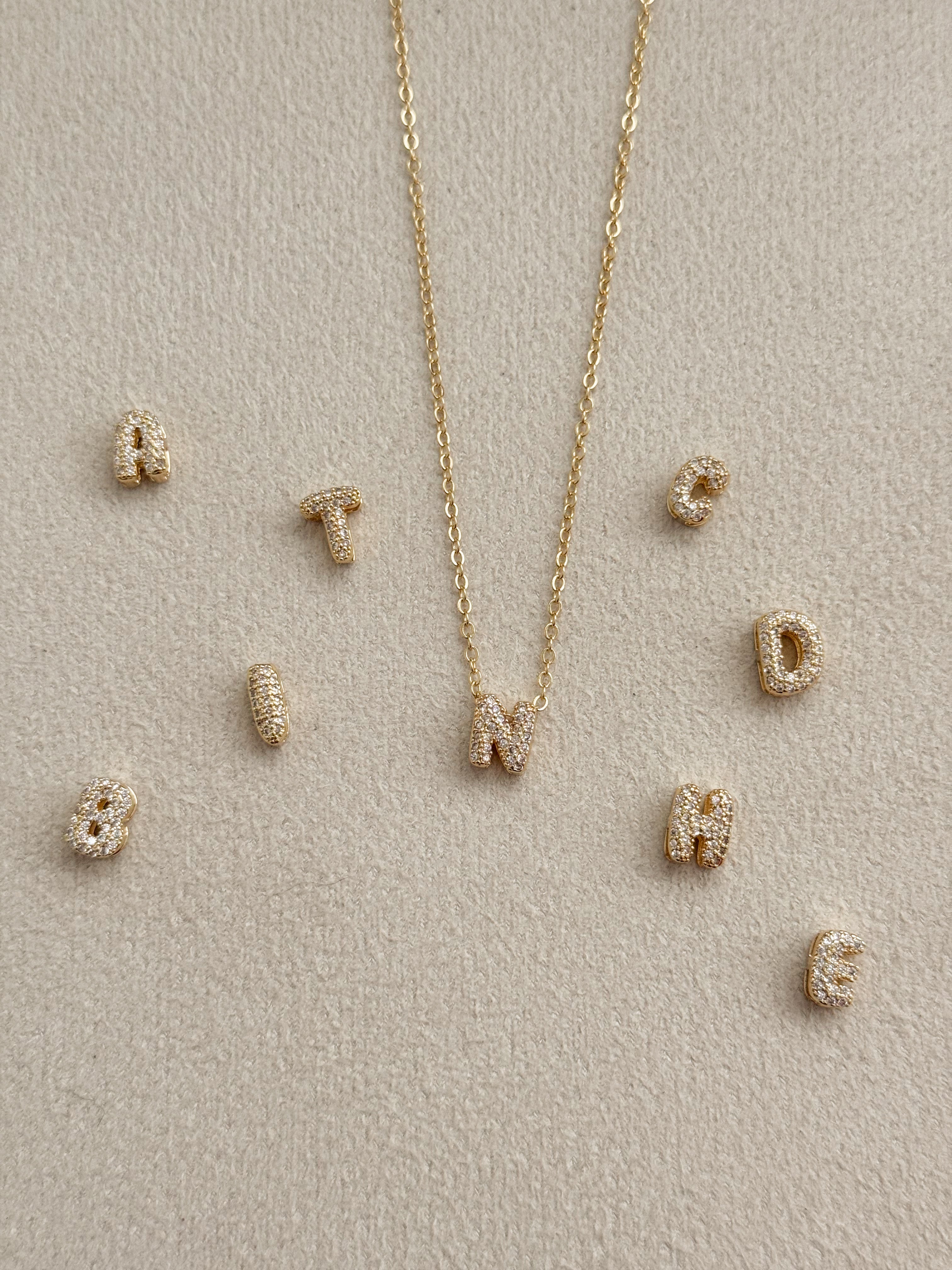 Mini Bubble Initial Necklace