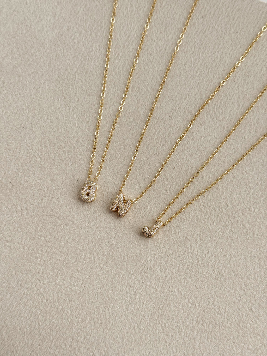 Mini Bubble Initial Necklace