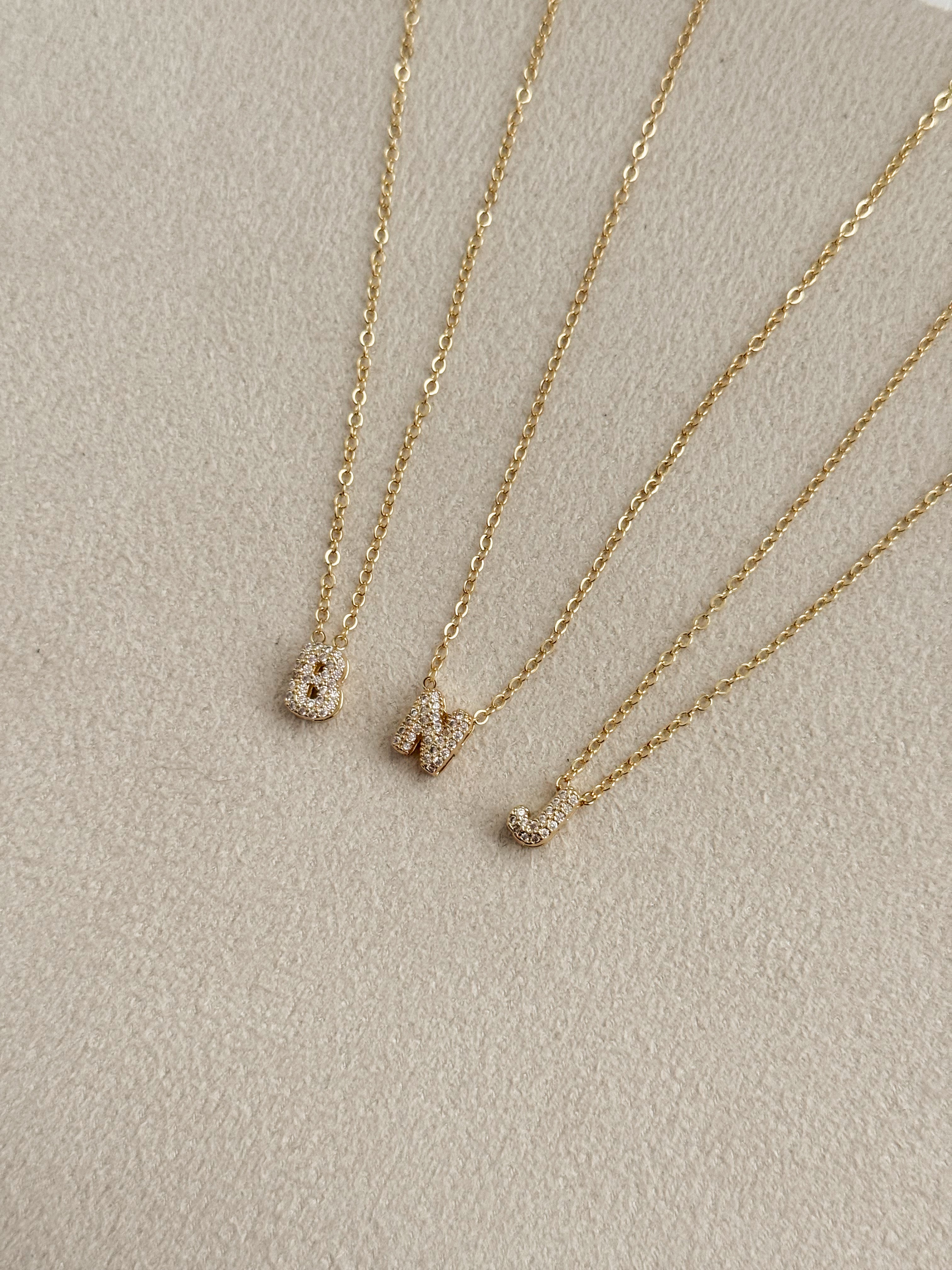 Mini Bubble Initial Necklace