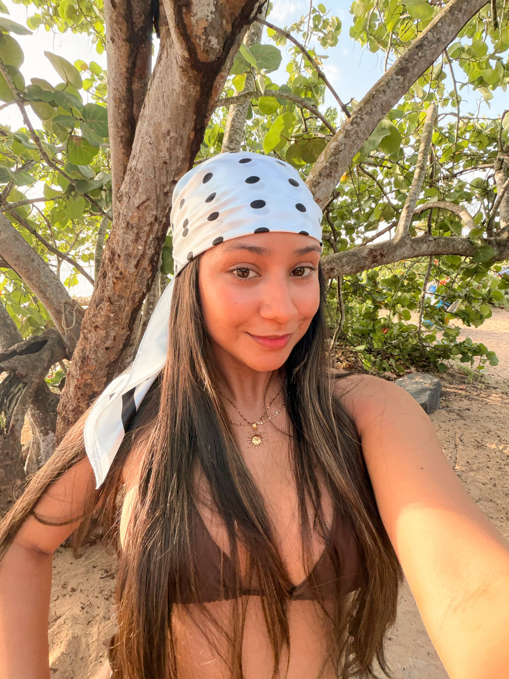 Polka Dots White Bandana