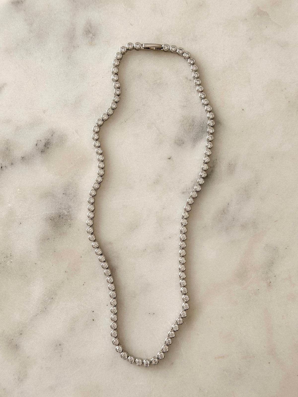 Elara Silver Tennis Necklace
