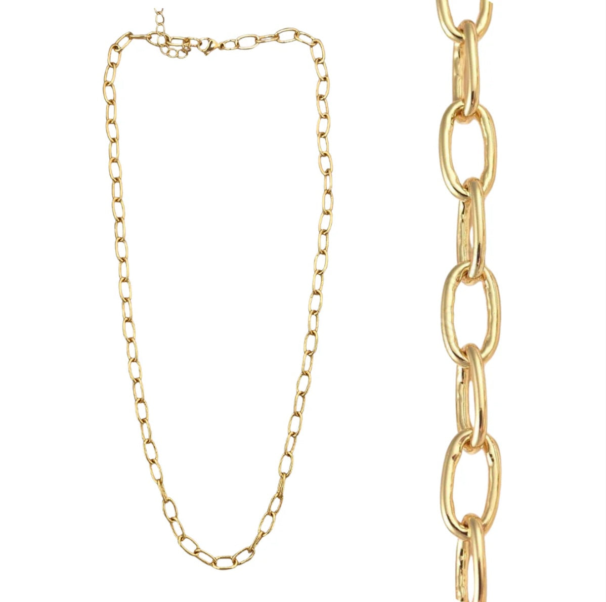 Oval thin link necklace