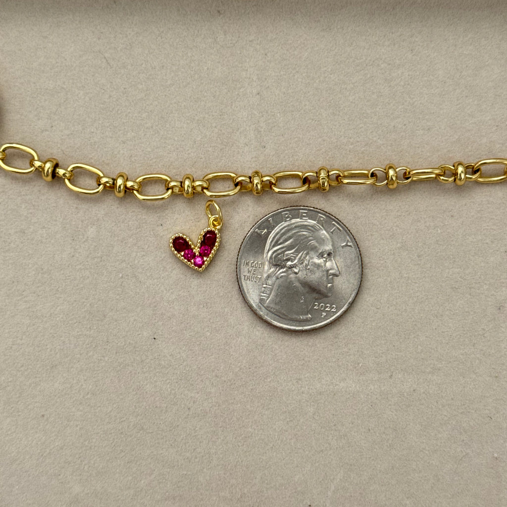 Heart gemstone charm