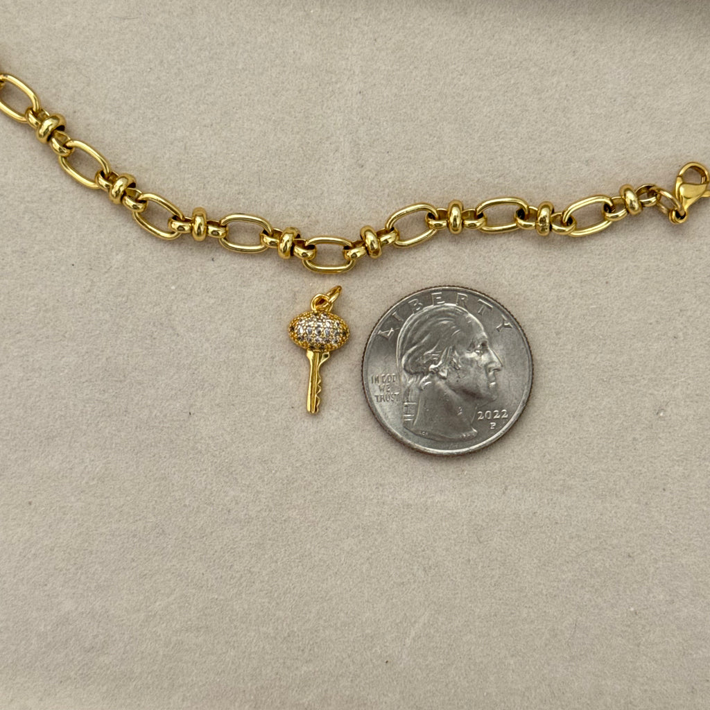 Key rhinestones charm