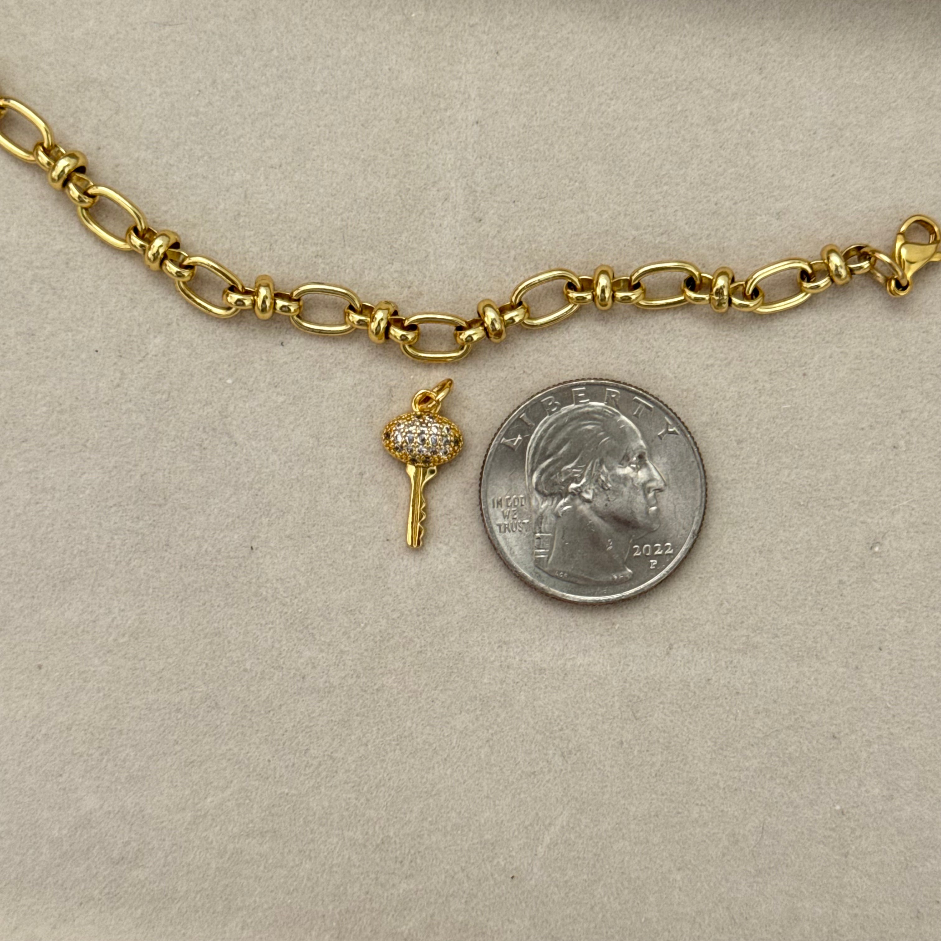 Key rhinestones charm