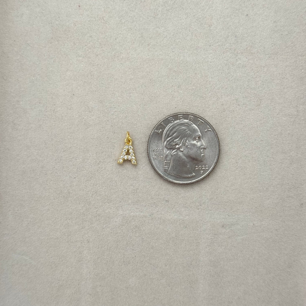 Small glitter letter charm