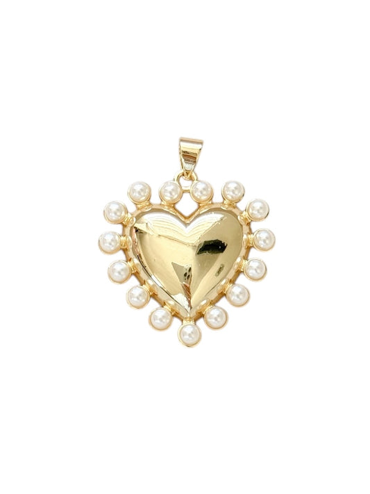 Pearl heart charm