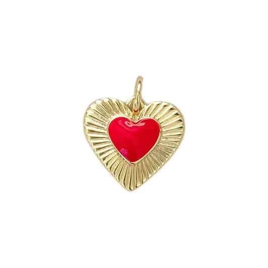 Red heart inside charm