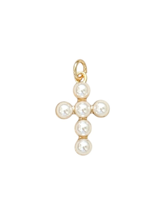 Pearl cross charm