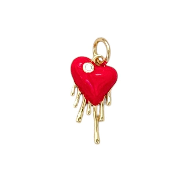 Melted heart charm