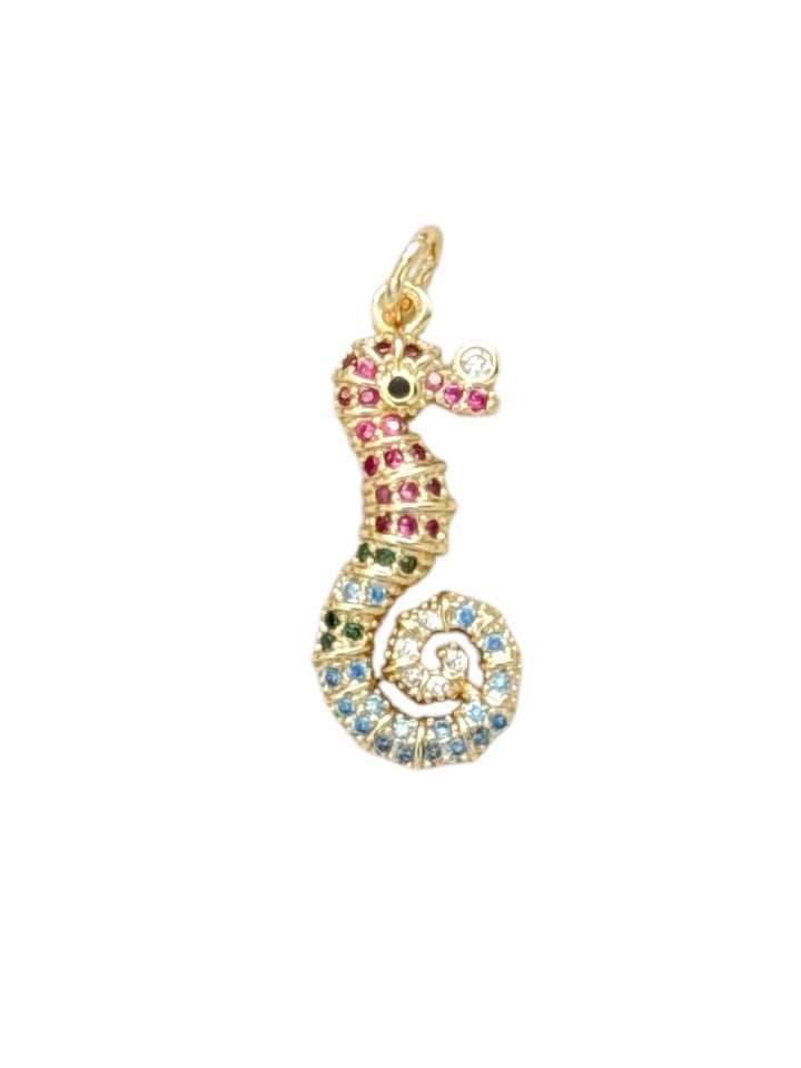 Stone seahorse charm